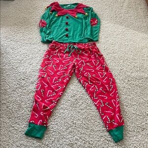 Festive Green and Red Kids Pajamas